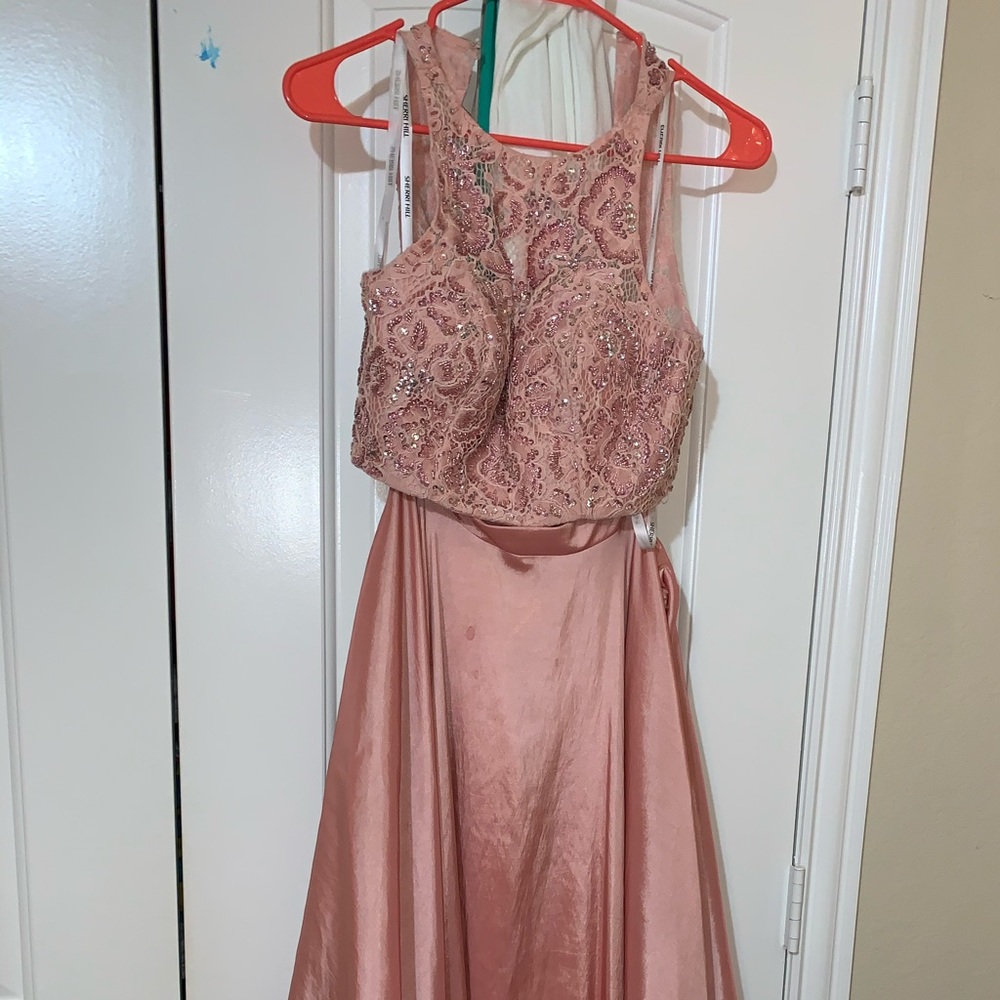 Pink two-piece Prom Dress with pockets!